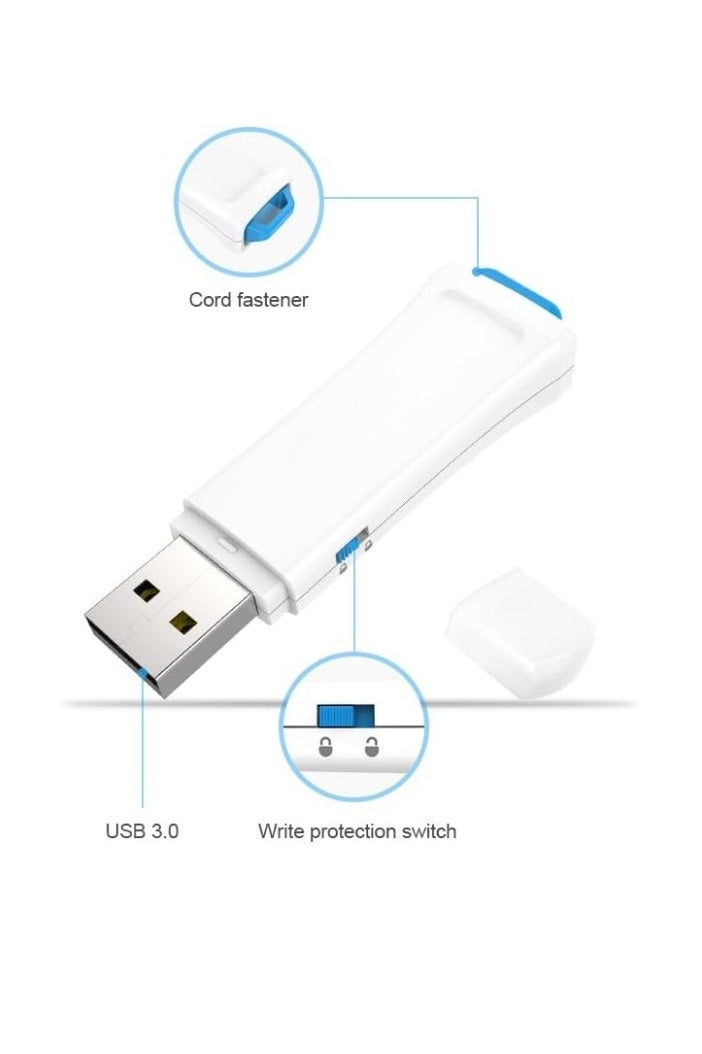 محرك فلاش USB، محرك إبهام صغير الحجم ومحمول، محرك قلم خفيف الوزن وعالي السرعة، محرك تخزين بيانات بتصميم سحب الدفع لأجهزة الكمبيوتر المحمولة، (قطعة واحدة، أبيض، 32 جيجابايت) - Image 2