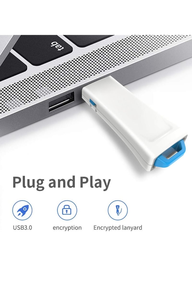 محرك فلاش USB، محرك إبهام صغير الحجم ومحمول، محرك قلم خفيف الوزن وعالي السرعة، محرك تخزين بيانات بتصميم سحب الدفع لأجهزة الكمبيوتر المحمولة، (قطعة واحدة، أبيض، 32 جيجابايت) - Image 3