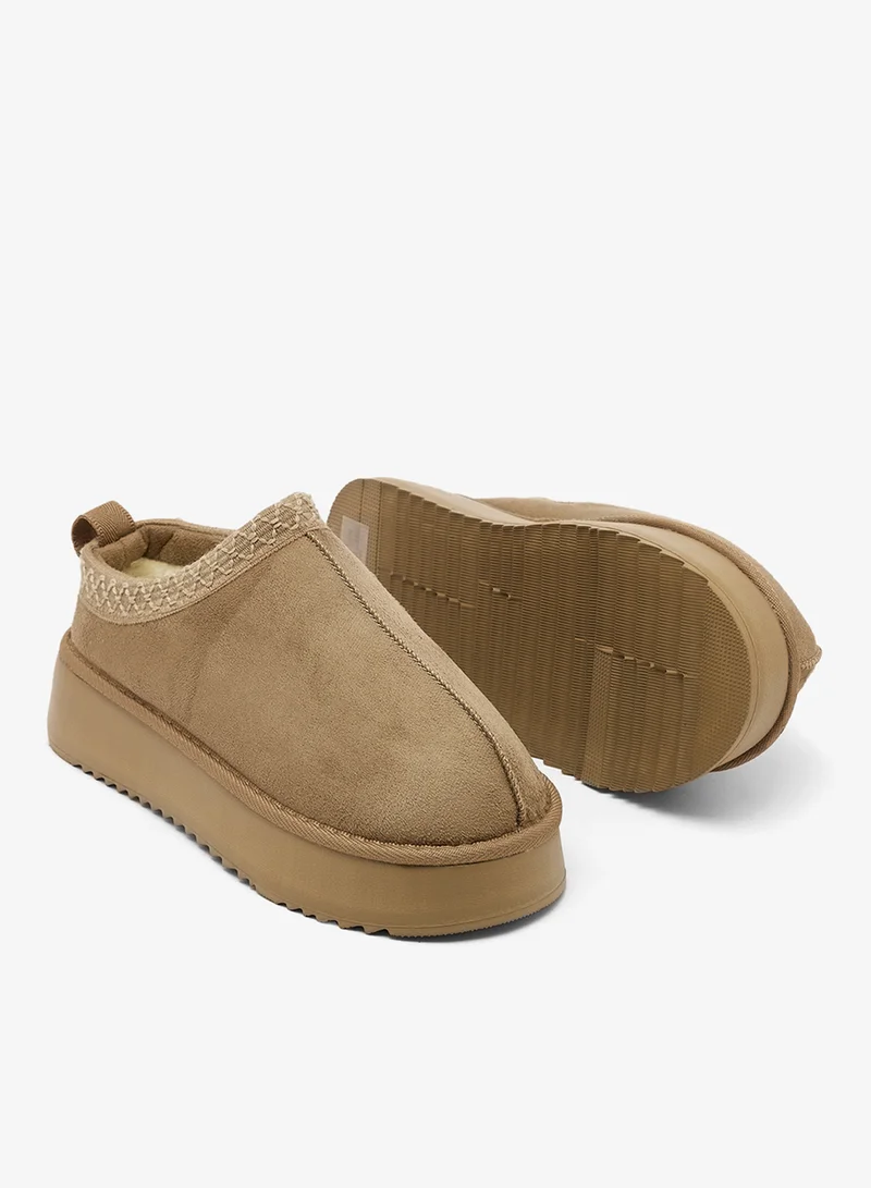 Only  Stella Platform Teddy Slippers for Women | Best Price UAE