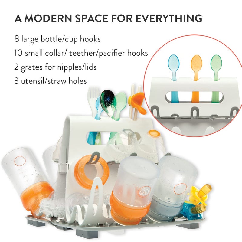 Prince Lionheart Baby Bottle Drying Rack, Deluxe Drying Station Essential Home Item, Holds Up To 8 Large Bottles, Accommodates Many Feeding Accessories and Teething Toys - Image 2