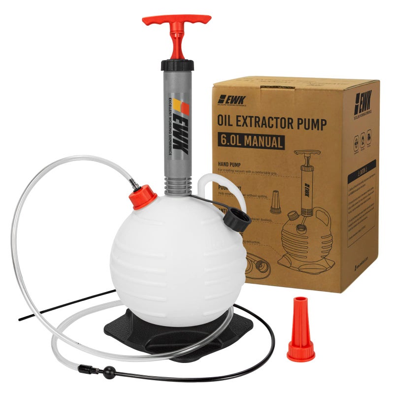 EWK 6L Vacuum Oil Extractor Fluid Extractor Oil Change Pump for Automotive and Marine Boat