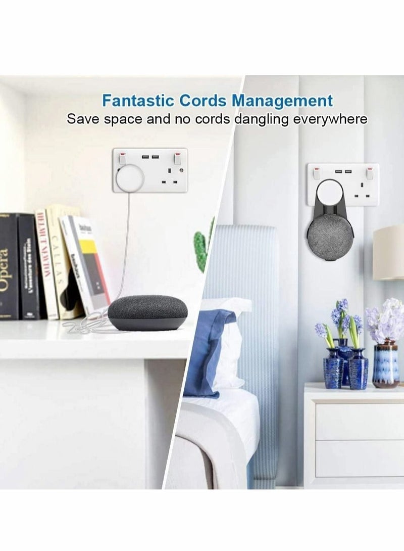 Excefore Socket Wall Mount Holder Stand Hanger Plug in Kitchen Bathroom Bedroom, Hides the Long Cord, for Google Home Mini, Nest Mini (2nd gen) - Black  - Image 5