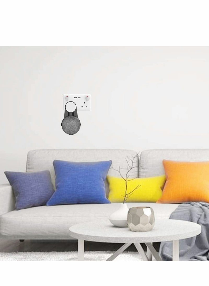 Excefore Socket Wall Mount Holder Stand Hanger Plug in Kitchen Bathroom Bedroom, Hides the Long Cord, for Google Home Mini, Nest Mini (2nd gen) - Black  - Image 4