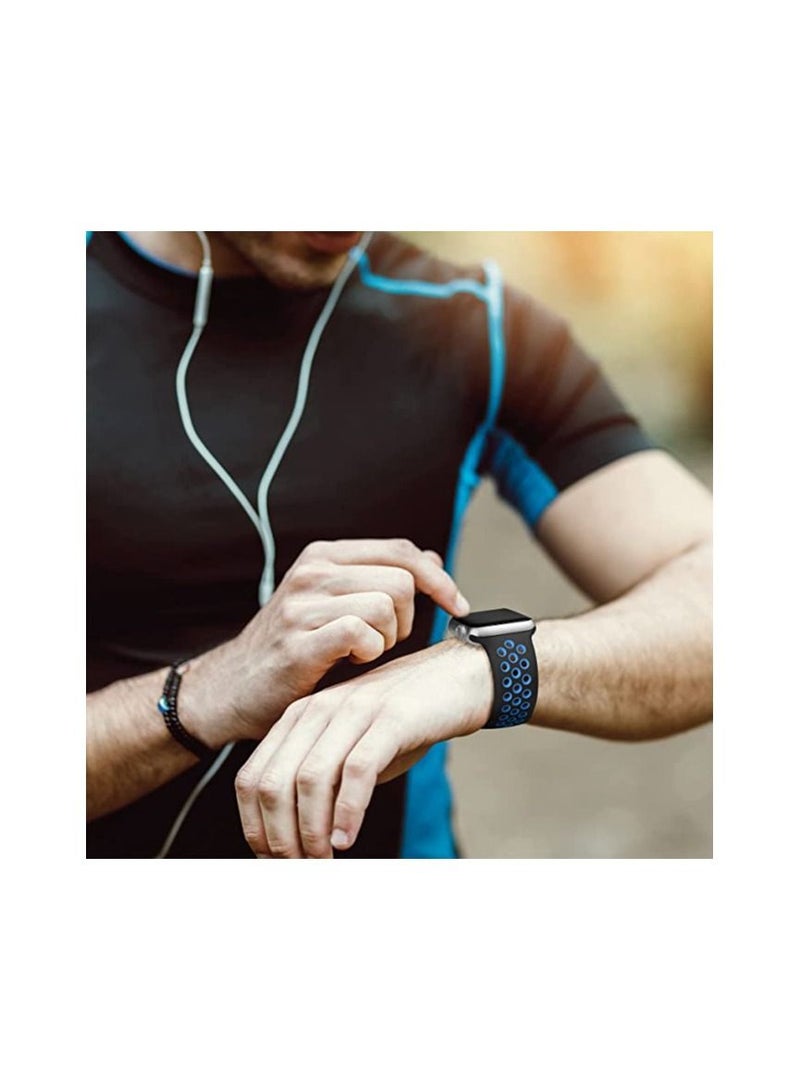 حزام سوار رياضي من السيليكون لساعة Apple مقاس 41 مم / 40 مم / 38 مم سلسلة 8/7/6/5/4/3/2/1 / SE سوار معصم بديل متوافق مع 41 مم / 40 مم / 38 مم - Image 4