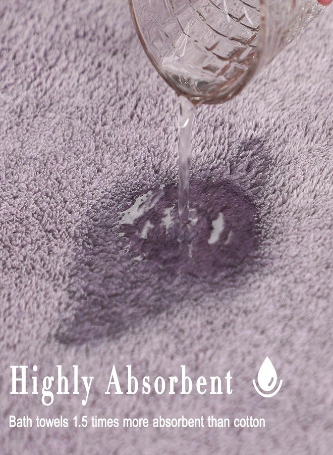 SEISSO Bath Towels 4 Pack Large Bathroom Bamboo Viscose Towels 35” x 63” Plush Soft Bath Towel for Shower Extra Absorbent Jumbo Bath Sheet - Multipurpose Use as Sports, Travel, Fitness, Yoga (Purple) - Image 4