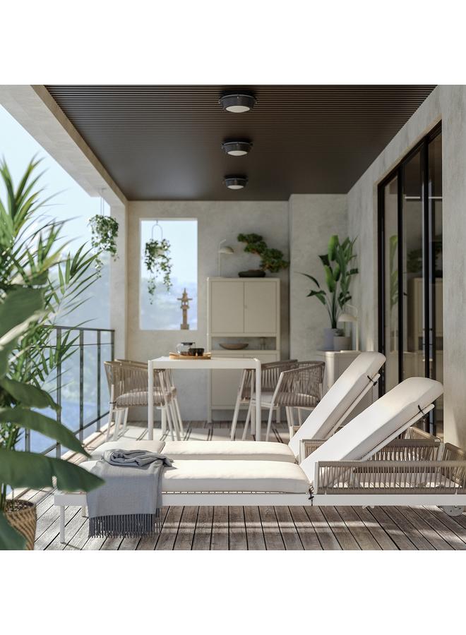 Zaboon Sun lounger cushion cover, outdoor beige, 190x60 cm - Image 3