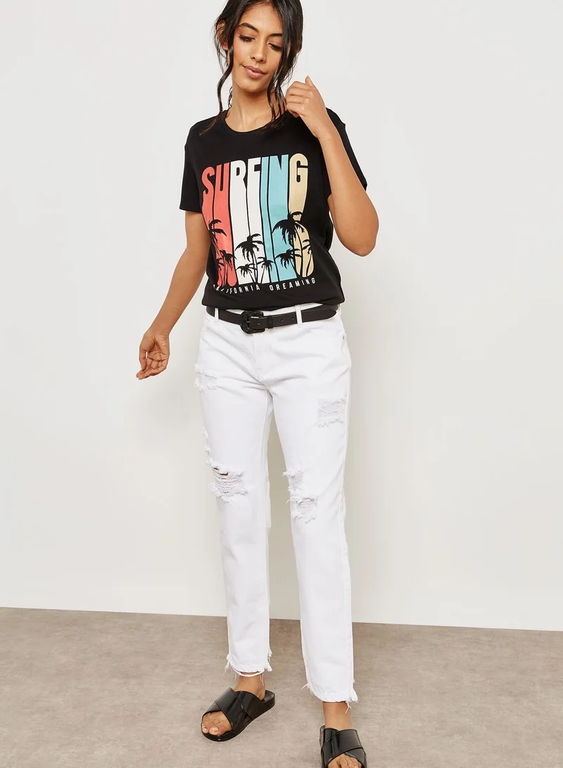 Reserved Ankle Grazer Ripped Jeans