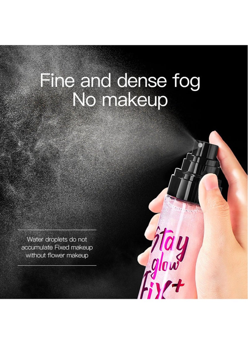 Excefore بخاخ تثبيت الوجه، رذاذ مرطب مضيء بلمسة نهائية متألقة، بخاخ خفيف الوزن يدوم طويلاً وينعش المكياج، بخاخ تثبيت للتحكم في الزيت (100 مل، فضي) - Image 4