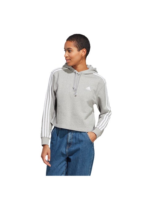 هودي أساسيات 3-Stripes French Terry Crop Hoodie