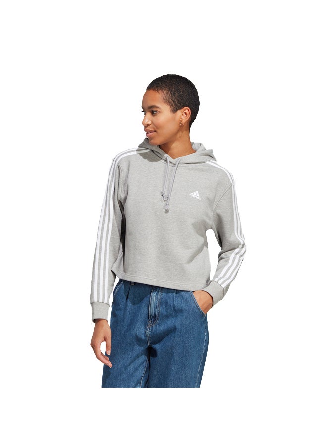 Adidas هودي أساسيات 3-Stripes French Terry Crop Hoodie  - Image 1