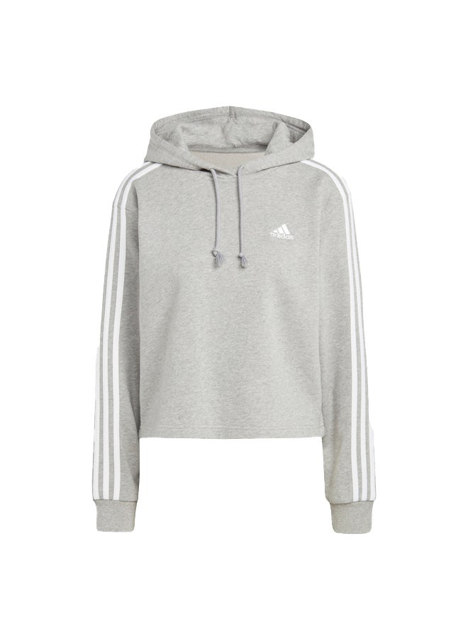 Adidas هودي أساسيات 3-Stripes French Terry Crop Hoodie  - Image 3
