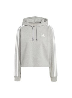 Adidas Essentials 3-Stripes French Terry Crop Hoodie  - Image 4