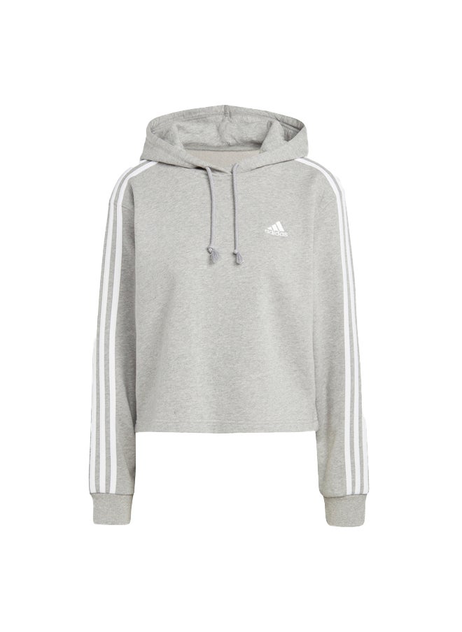 Adidas هودي أساسيات 3-Stripes French Terry Crop Hoodie  - Image 4