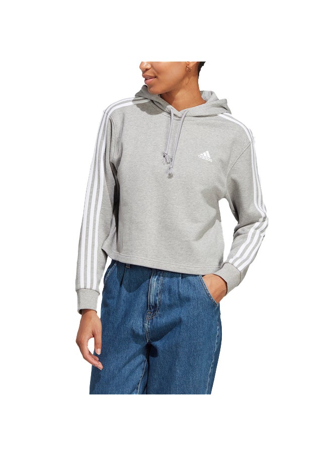 Adidas هودي أساسيات 3-Stripes French Terry Crop Hoodie  - Image 2