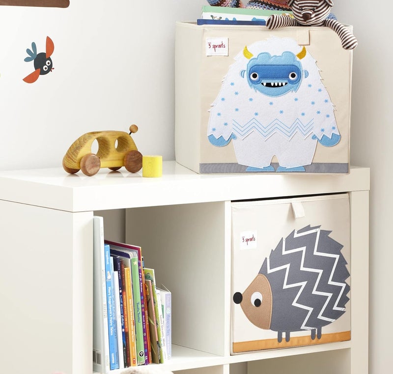 3 Sprouts Cube Storage Box - Organizer Container for Kids & Toddlers, Yeti - Image 4