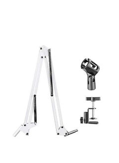 Generic Microphone Stand Broadcast Studio Mic Suspension Boom Scissor Arm Stand (White)  - Image 2