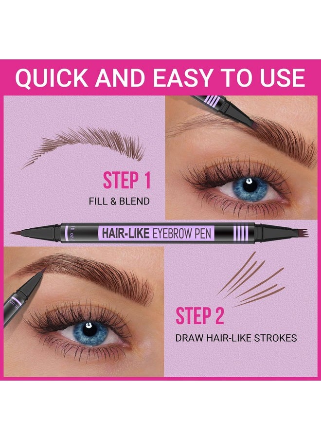 iMethod - Eyebrow Pen - Eyebrow Pencil Magic 2-In-1 Eye Brow Pencils For Women With 4-Fork-Tip And Precise Brush-Tip Create Natural Hair-Like Brows, Last All Day, Microblading Eyebrow Pen, Grey - Image 1