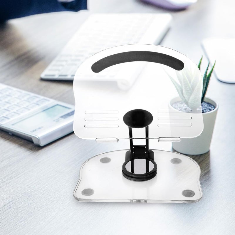 Rotatable Acrylic Tablet Stand Foldable Adjustable Holder for Desk Desktop Use, Universal Anti-Slip Black Tablet Bracket Organizer for Office and Home - Image 5