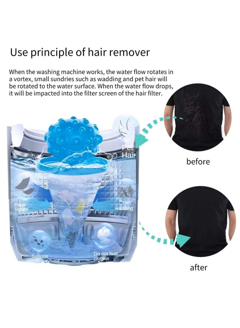 Hihonor 4 PC Flower-Type Washing Machine Floating Lint Mesh Bag Hair Filter Net Pouch, Floating pet Fur Catcher，Floating Washing Machine Filter Washer Lint Trap (spherical)  - Image 5