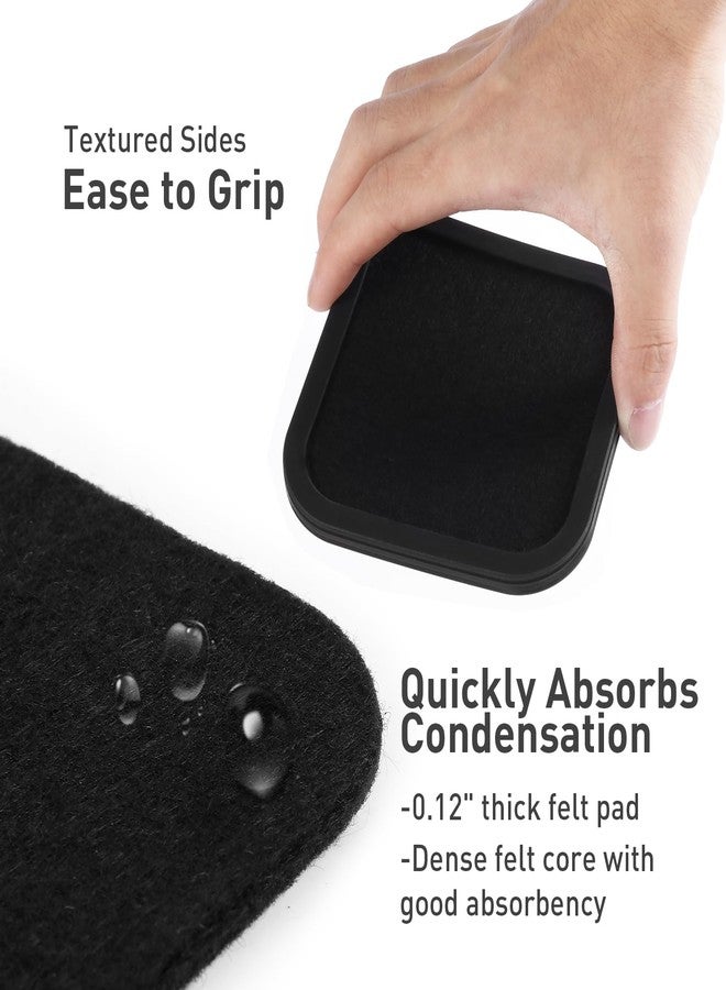 Lexenic Absorbent Coasters with Holder, Silicone Coasters Set of 6 with Removable Felt Insert, Cup Coaster for Drinks, Easy Grip, Tabletop Protection, Home Decor Coaster for Coffee Table,Bar & Kitchen - Image 3