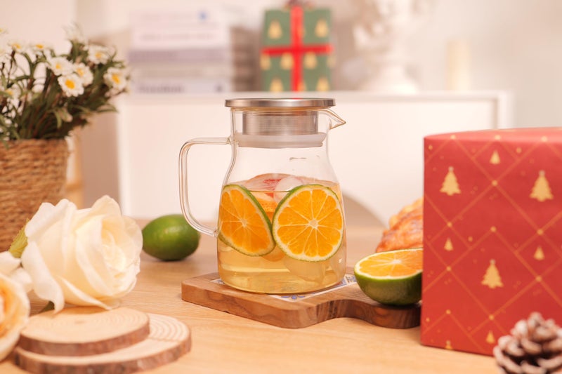CNGLASS One-Touch Glass Teapot, 27oz(800ml) Glass Tea Kettle with Stainless Steel Filter Lid, Stovetop Safe Loose Leaf Tea Maker - Image 5