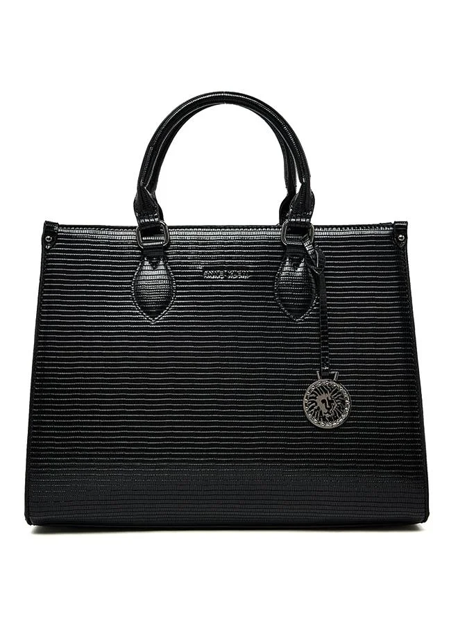 Croc Textured Zippered Satchel Bag