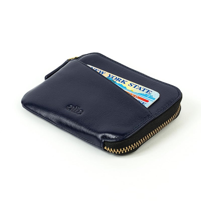 alto Handmade Premium Italian Leather Pouch Wallet Navy - Image 2