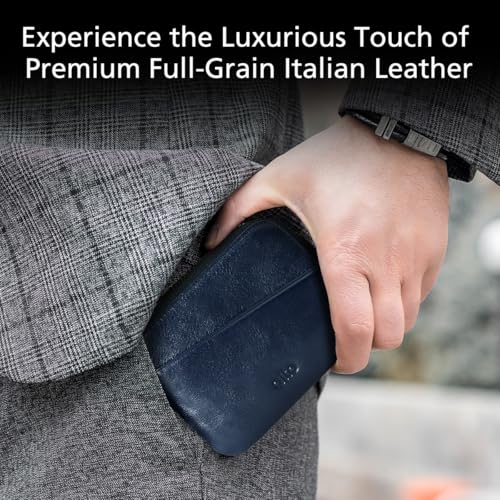 alto Handmade Premium Italian Leather Pouch Wallet Navy - Image 3
