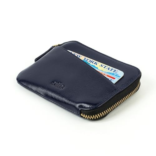 alto Handmade Premium Italian Leather Pouch Wallet Navy - Image 1