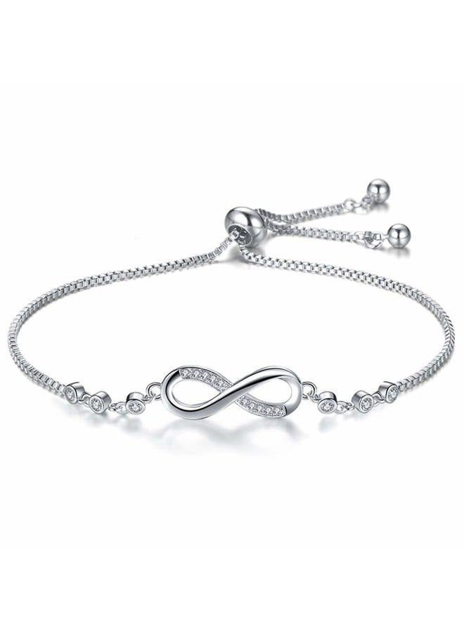 ASHMITA Fashion Infinity Bracelet for Women Girl Silver Bracelet Adjustable Everyday Jewelry - Image 1