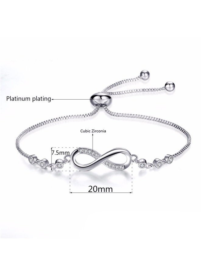 ASHMITA Fashion Infinity Bracelet for Women Girl Silver Bracelet Adjustable Everyday Jewelry - Image 3
