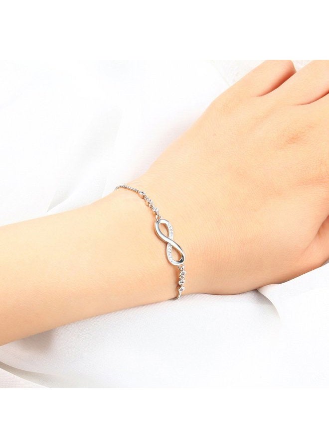 ASHMITA Fashion Infinity Bracelet for Women Girl Silver Bracelet Adjustable Everyday Jewelry - Image 2