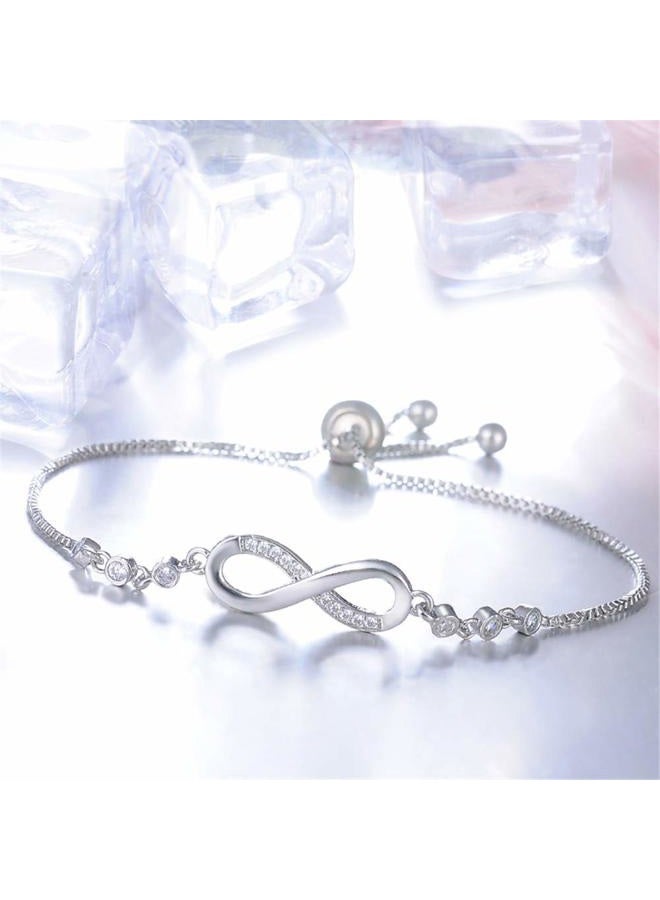 ASHMITA Fashion Infinity Bracelet for Women Girl Silver Bracelet Adjustable Everyday Jewelry - Image 4
