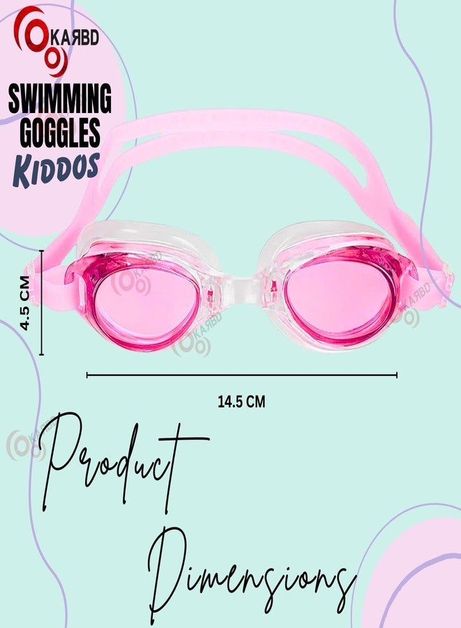 KARBD Swimming Goggles Kids Size with Anti Fog UV Protection Glasses - Kiddos, Pink - Image 3