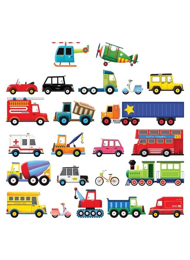 Decowall - Ds8004 Transports Kids Wall Stickers Wall Decals Peel And Stick Removable For Kids Nursery Bedroom Living Room (Small) Décor - Image 1