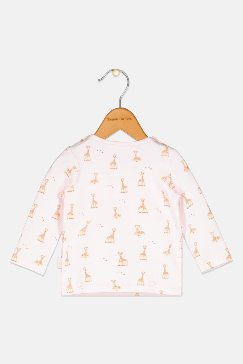 Sophie la girafe Toddlers Girl Long Sleeve Animal Print Top, Multicolor - Image 2