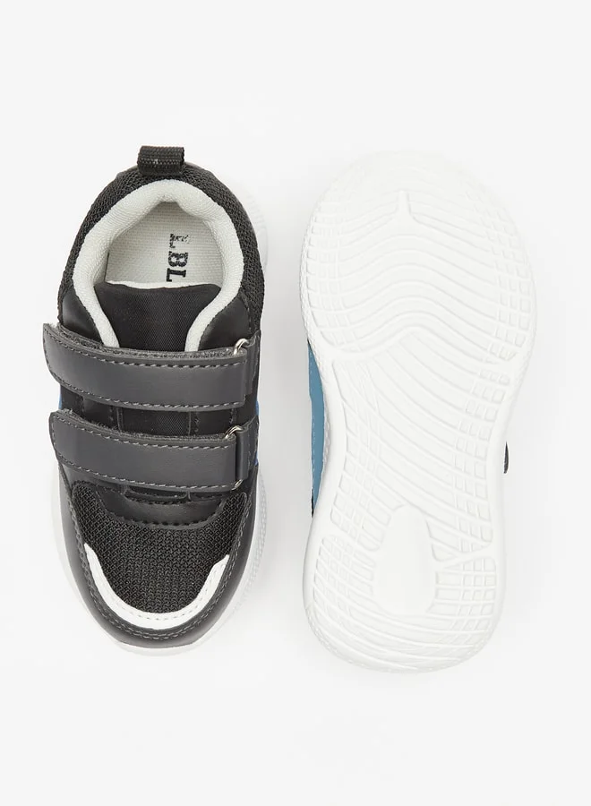 ال بي ال من شو اكسبرس Boy's Paneled Sneakers with Hook and Loop Closure