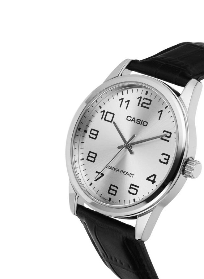 CASIO Men Leather Analog Watch MTP-V001L-7BUDF - 42 mm - Black - Image 2
