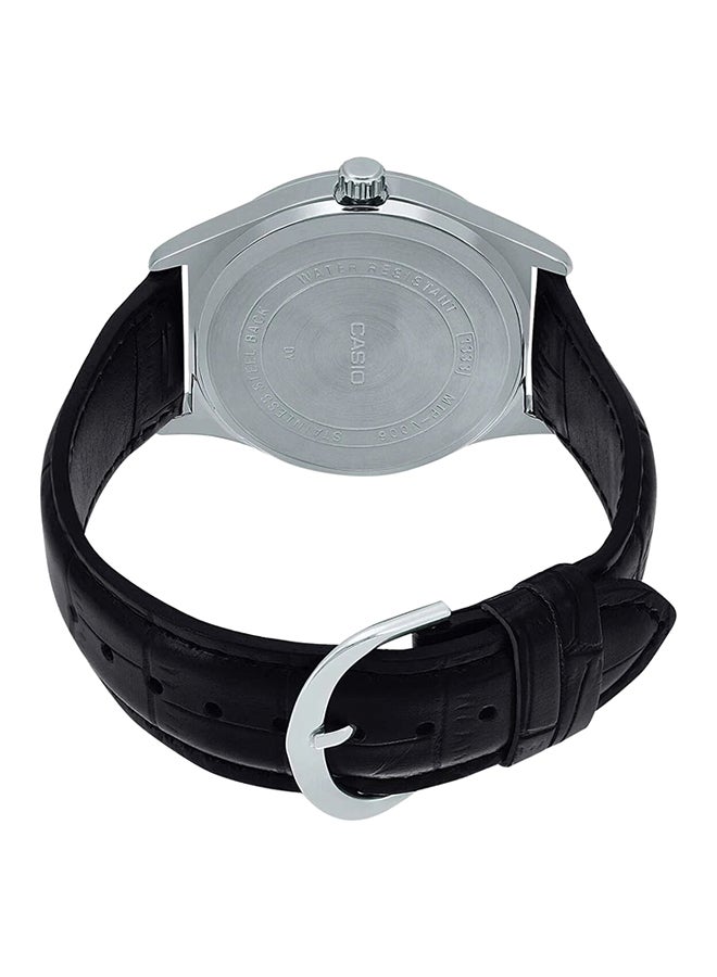 CASIO Men Leather Analog Watch MTP-V001L-7BUDF - 42 mm - Black - Image 1