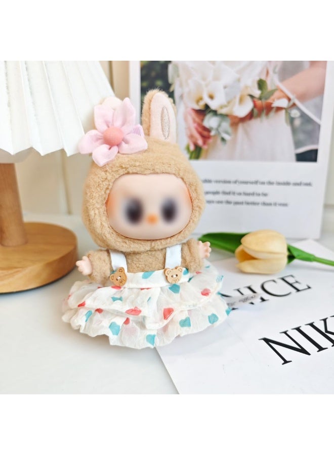 17cm Doll Clothes Set (No Doll), 3 Pieces Dress Outfit Set for 6.7inch Doll Suit, Fashion Chic Hat & Clothes Accessories for 1st/2nd/3rd Gen Doll Play (pink) - Image 4