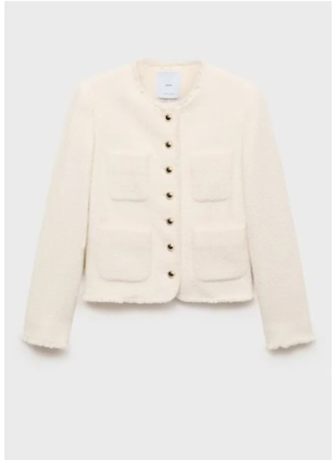 MANGO Tweed Jacket With Jewel Buttons