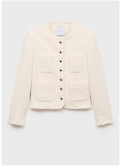 MANGO Tweed Jacket With Jewel Buttons  - Image 5