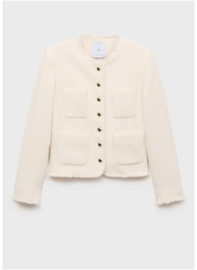 MANGO Tweed Jacket With Jewel Buttons  - Image 5