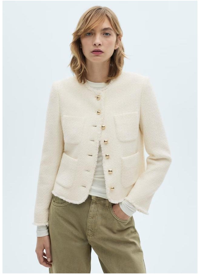 MANGO Tweed Jacket With Jewel Buttons  - Image 1