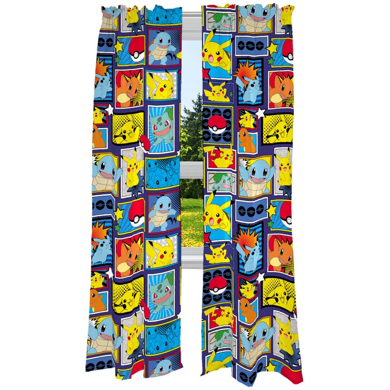 Franco Franco Kids Room Window Curtains Drapes Set 82 in x 84 in PokemonPRINTS MAY VARY 