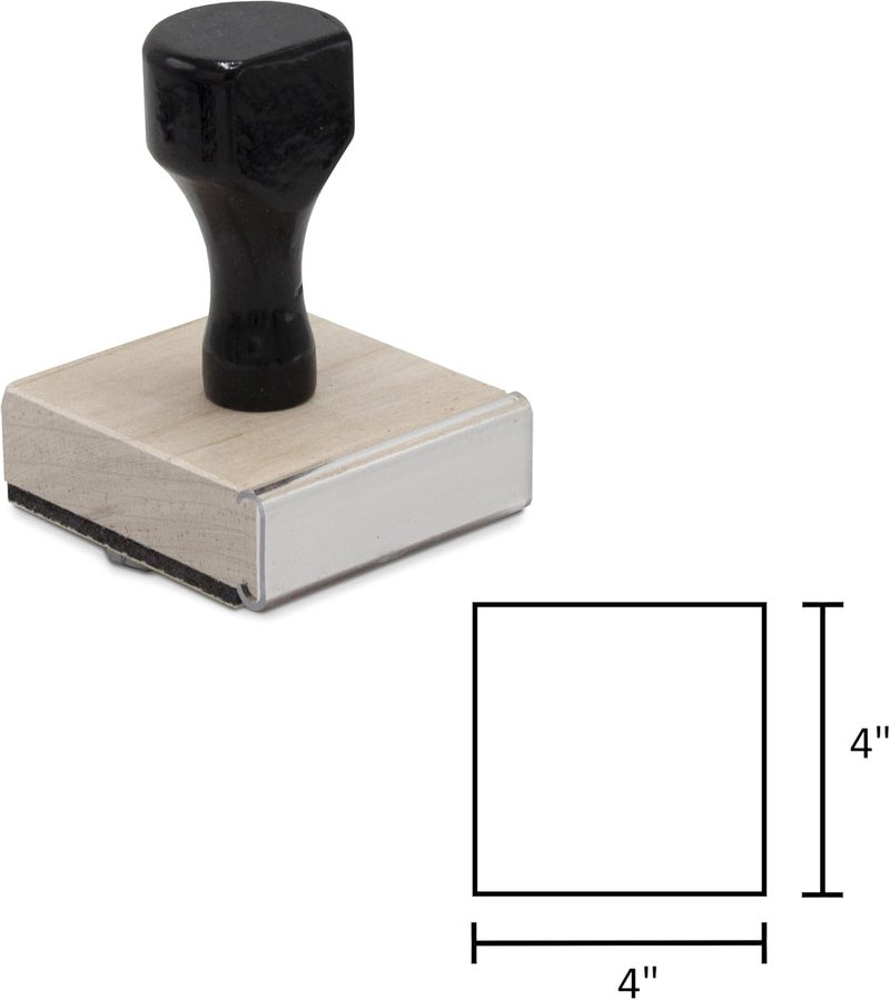 Infusion Traditional Wood Stamp with Black Wood Handle (4" x 4") - Image 4