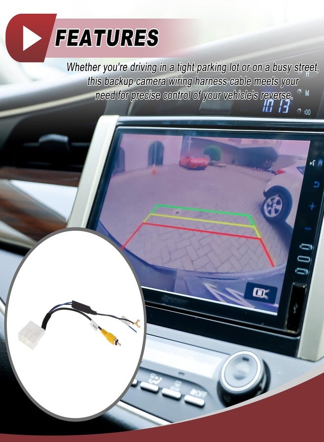 HEROFFIX 1 Pcs Reverse Camera Rear View Camera Adapter Wire Harness Cable for Toyota Front Reverse Backup Camera Wiring Harness White Metal - Image 3