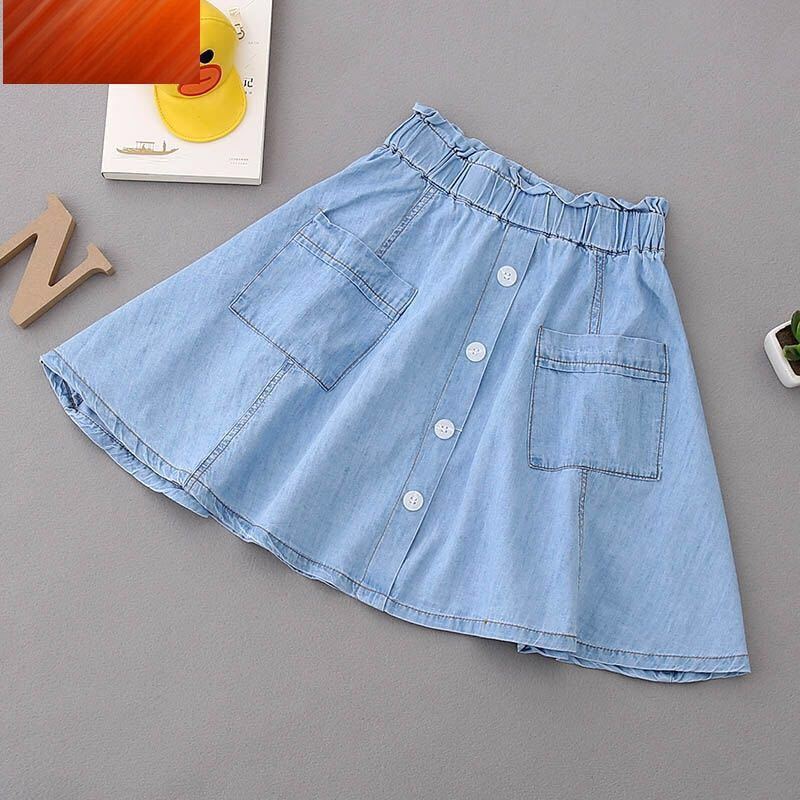 Girls' Skirt Denim Skirt Summer Thin 2023 New Style Western Style All-Match Girls' Children'S Skirt - Image 5