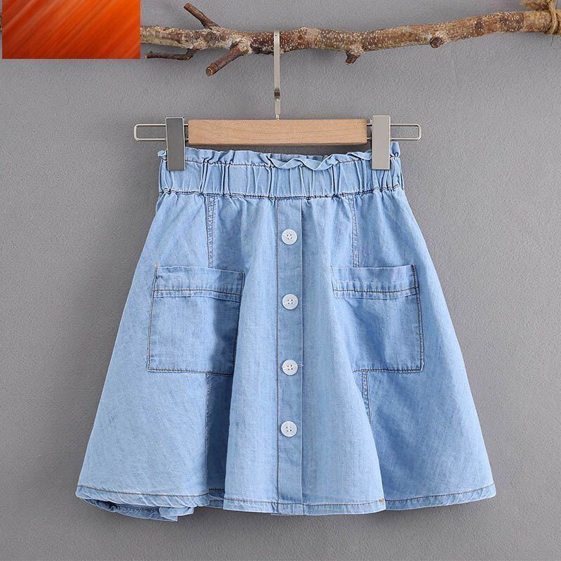 Girls' Skirt Denim Skirt Summer Thin 2023 New Style Western Style All-Match Girls' Children'S Skirt - Image 2