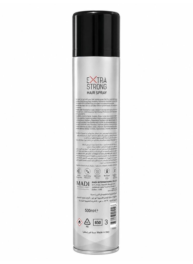 Vizo Professional Extra Strong Hair Spray 500ml | Lacca Extra Forte | - Image 2
